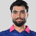 Jammu and Kashmir fast bowler Brijesh Sharma in Rajasthan Royals jersey during his IPL debut match