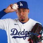 Edwin Diaz making his iconic Narco entrance for the Los Angeles Dodgers at Dodger Stadium