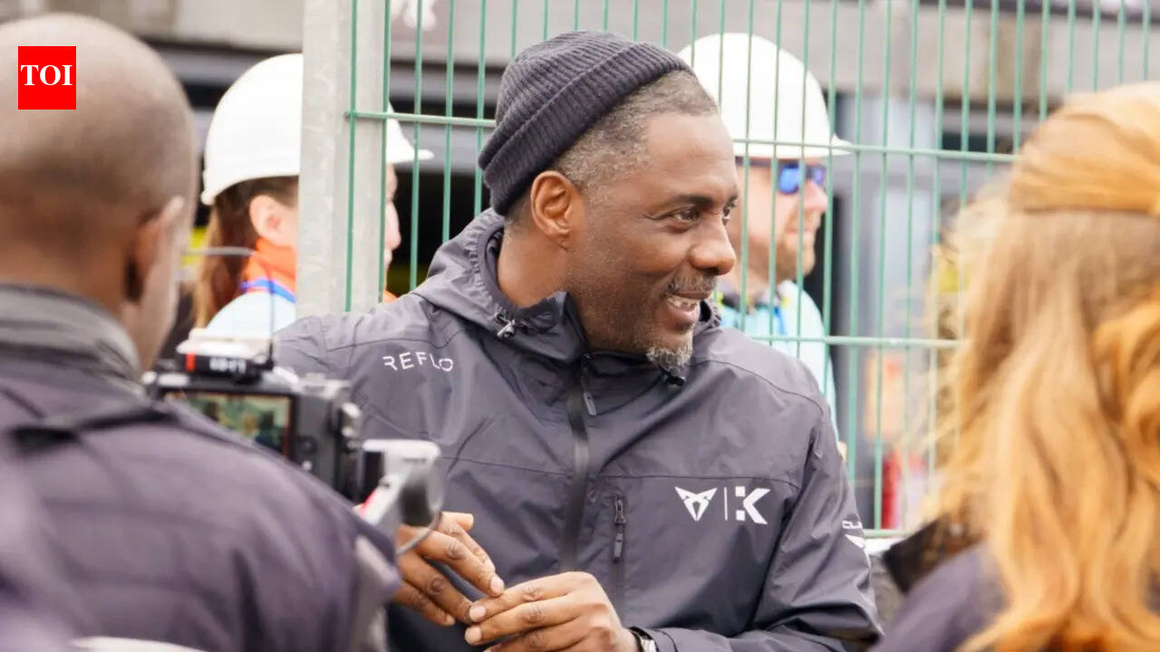 Idris Elba and Dan Ticktum at the Formula E Madrid E-Prix for Cupra Kiro team