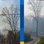 Aerial or ground view of the contained Jefferson County wildfire near Trig Long Road