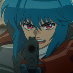 New Ghost in the Shell anime series trailer screenshot showcasing the classic retro art style