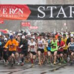Philadelphia Love Run 2026 start line at the Philadelphia Museum of Art with runners
