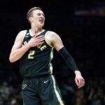 Purdue Boilermakers guard Fletcher Loyer driving to the basket during an NCAA Tournament game