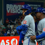 Kansas City Royals player during a game against the Atlanta Braves, highlighting early season struggles