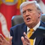 Former President Donald Trump speaking about seizing Iranian oil assets at a campaign event