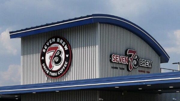 7Brew coffee drive-thru stand replacing Sonic Drive-In on Bandera Road in Helotes, Texas