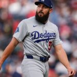 Los Angeles Dodgers reliever Alex Vesia pitching in Toronto against the Blue Jays
