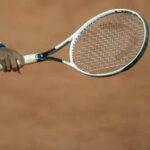 Mirra Andreeva playing tennis at the 2026 Madrid Open