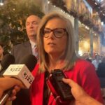 Arizona Governor Katie Hobbs discussing the state budget and veto threat