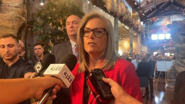 Arizona Governor Katie Hobbs discussing the state budget and veto threat