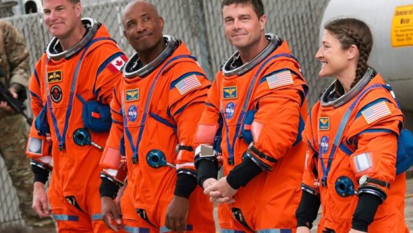 Artemis II astronauts crew portrait after returning from lunar mission