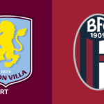 Aston Villa and Bologna players in action during a UEFA Europa League match at Villa Park