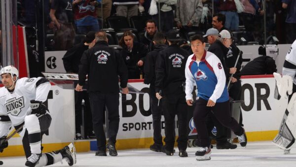Avalanche fans shatter glass panel hitting Kings coach D.J. Smith during NHL playoff game