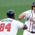 Braves catching prospect Drake Baldwin hitting a home run on his bobblehead night