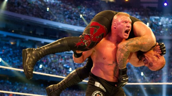Brock Lesnar's 12 WrestleMania matches ranked from worst to best list graphic