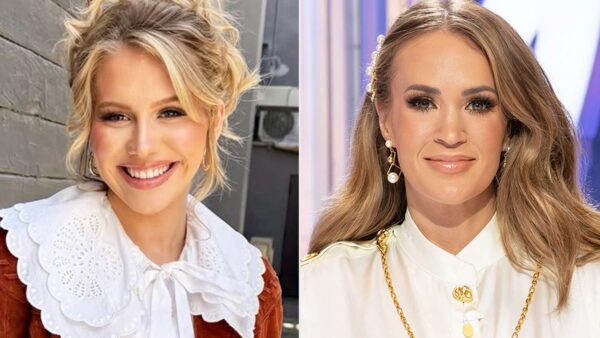 Carrie Underwood smiles holding a Tiffany & Co. blue box, representing her gifts to American Idol Top 11 contestants