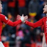Czechia and Denmark national football teams clash in a decisive 2026 World Cup playoff match