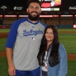Los Angeles Dodgers pitcher Alex Vesia wearing custom pink glove honoring late daughter Sterling Sol