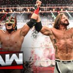 Dragon Lee in the ring, possibly performing the Styles Clash finisher granted by AJ Styles