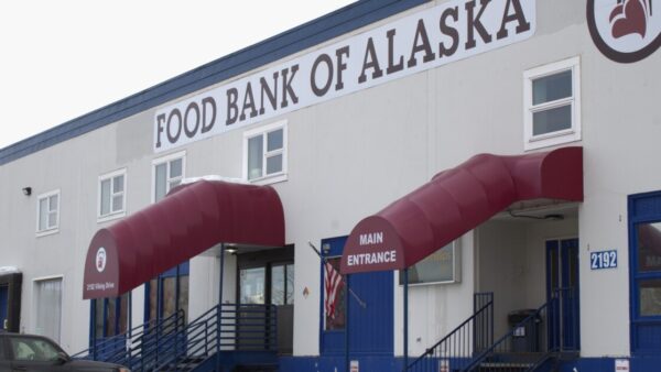 Emergency food boxes from the Alaska program being prepared for distribution to communities in need
