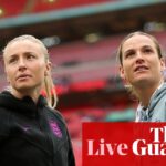 England vs Spain Women's World Cup qualifier action at Wembley Stadium