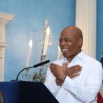 Former NYC Mayor Eric Adams receiving Albanian citizenship document from President Bajram Begaj