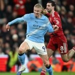 Manchester City and Liverpool players clash in the FA Cup semifinal at Etihad Stadium