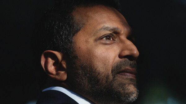 FBI Director Kash Patel looking concerned during a press conference