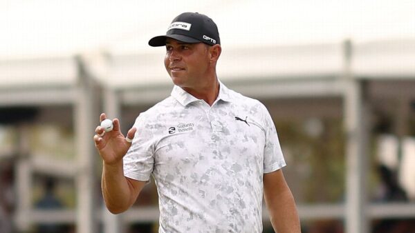 Gary Woodland practicing at Augusta National for the Masters tournament