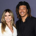 Heidi Klum and her son Henry Samuel smiling at The Drama movie premiere in New York City