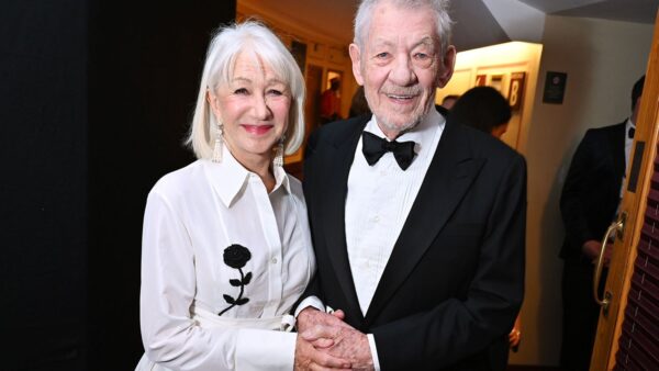 Helen Mirren and Ian McKellen reunite backstage at the Olivier Awards in London