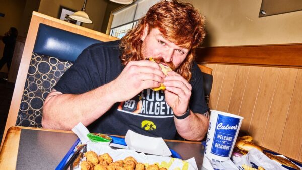 Iowa Hawkeyes offensive lineman Gennings Dunker, a viral NFL draft prospect