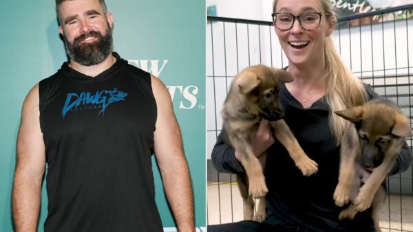 Jason Kelce reveals his family's new German Shepherd puppy's name on the New Heights podcast