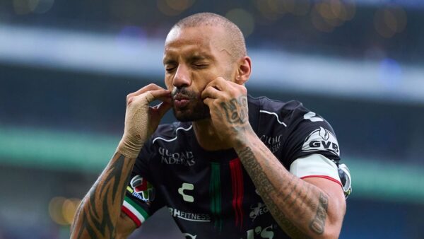 Joao Pedro celebrating a goal for Atlético de San Luis in Liga MX Clausura 2026