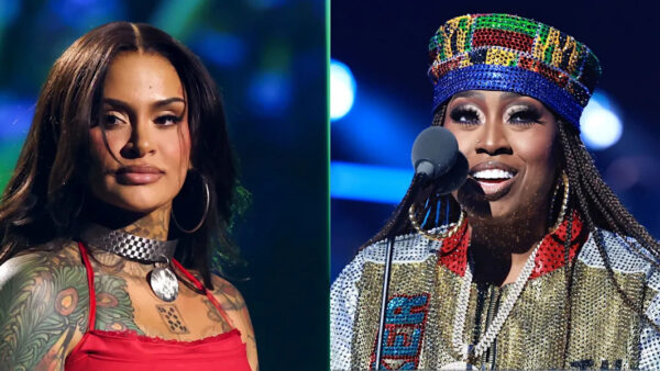 Kehlani and Missy Elliott pose together promoting their new single Back and Forth