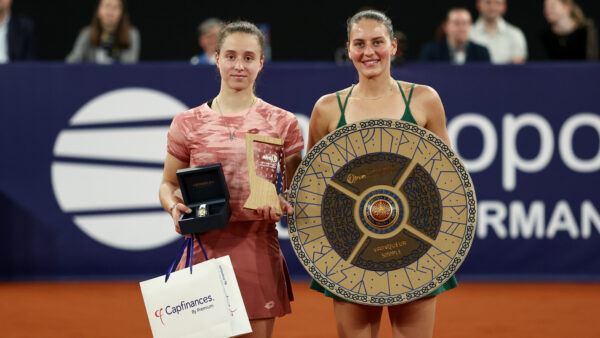 Marta Kostyuk and Veronika Podrez after the historic all-Ukrainian final in Rouen