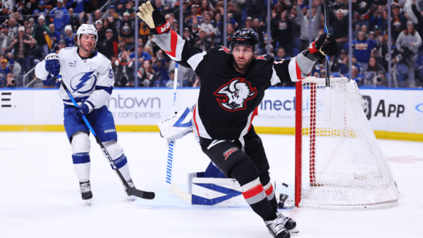 Tampa Bay Lightning vs Buffalo Sabres players clash in a high-stakes Atlantic Division rematch at KeyBank Center