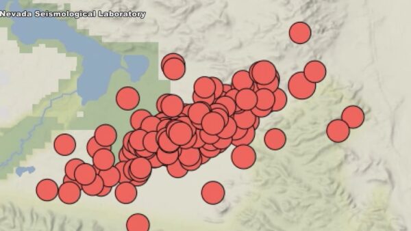 Map or image showing the epicenter of the magnitude 5.5 earthquake near Silver Springs, Nevada