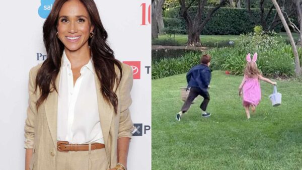 Meghan Markle's children Archie and Lilibet during their Easter egg hunt in California