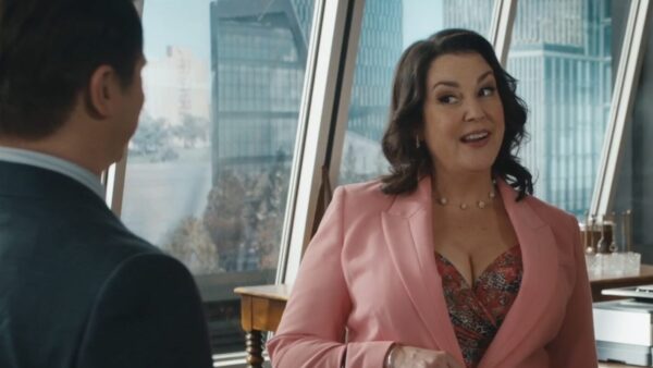 Melanie Lynskey as Debra Palmer in Matlock Season 2 Episode 14 scene with Jason Ritter