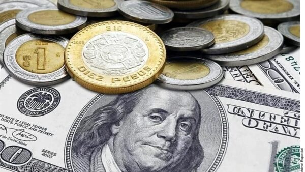 Mexican peso and US dollar exchange rate chart showing strength on April 20, 2026