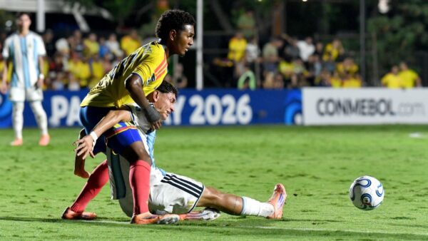 Miguel Ágamez celebrating a goal for Colombia U-17 national team
