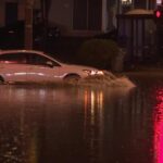 Flood damage on South Fulton Street in Milwaukee's Bay View neighborhood after recent storms