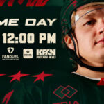 Minnesota Wild and Ottawa players battling in a crucial late-season NHL clash at Canadian Tire Centre