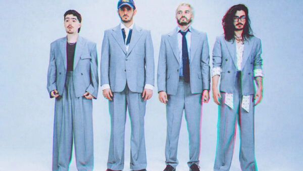 Morat band members celebrating their Coachella debut and Grammy win