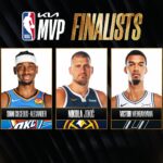 NBA 2025-26 regular season awards finalists announcement graphic featuring MVP candidates