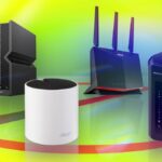 Netgear router on a desk with FCC exemption document overlay