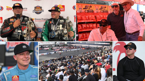 NHRA Winternationals drag racing action at the Southern California track