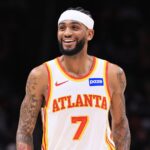 Nickeil Alexander-Walker Atlanta Hawks guard driving to the basket during a game