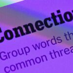 NYT Connections puzzle hints and answers for April 10 displayed on a screen